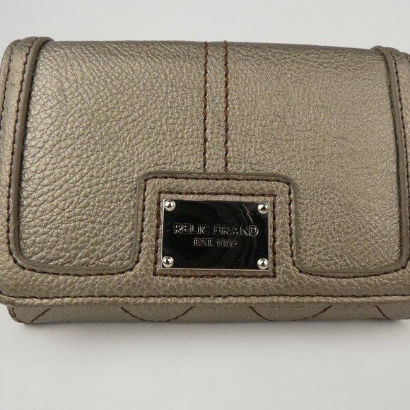 RELIC Wallet Womens Metallic Gold Clutch With Snap Closure Faux Leather - Picture 11 of 16